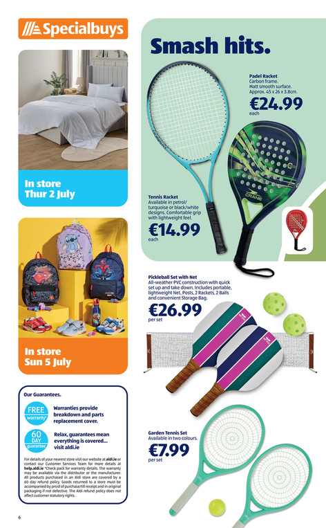 Aldi Racket ALDI IE - ALDI IE Thur 25 Jun / Sun 28 Jun - Page 4-5
